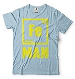 Silk Road Tees Männer Iron Man T-Shirt Lustiges Ferum Grafik Humor-T-Shirt Large Hellb