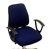 Graceru Bürostuhl Bezug, Stretch Geteilter Stuhlbezug Mit Rücken- Und Sitzschutz Für Computer Arbeitsstuhl Bürostuhl Drehstuhl Schonbezug (Marine)