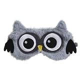 Laahoem Tierschlaf Augenmaske Nette lustige 3D Weiche Flauschige Cartoon Augenmaske Zum Schlafen Reisen Atmungsaktive Lidschattenmaske Kinder Erwachsene Frauen Eule G