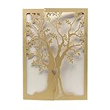 Fellibay Hochzeitseinladungen, Einladungskarten Blanko , Baum aus Kraftpapier, 10 Stück