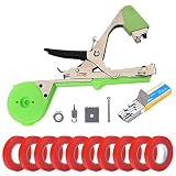 TOGETDREAM Bindezange für Pflanzen Bandzange Bindemaschine Bandzange Tapetool Handbindemaschine für Tomaten Wein Obst Trauben mit 1 Schachtel Heftklammern und 10 B
