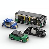 Bulokeliner Street View Stadtszene Bausteine Set, 800 Teile City Bus Polizeiauto MOC Bausteine Kompatibel mit Leg