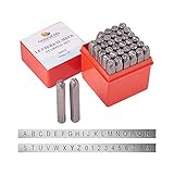 PandaHall Elite 36 Stück Schmuck Making Tool Eisen Buchstaben Alphabet A bis Z und Nummer 0 bis 9 Zeichen Seal Stamps Größe 63x8mm Schw