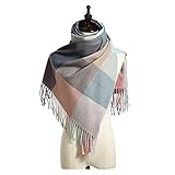 JINYIWJ Schal 2021 Plaid Schal Schal Streifen Eleganter aristokratischer Stil Herbst Winter Schal Neue Nachahmung von Kaschmirschalfrauen (Color : Beige, Size : 70cmX180cm)