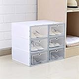 HuaShslt Faltbare Schuhkarton Transparente Kunststoffschuhständer Lagerung Bins Schubladen Kombination Flip Cover Room Organizer Schuhaufhänger Kunststoff Aufbewahrungsboxen mit Deck