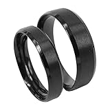 Everstone Paar Ringe Eheringe Verlobungsringe Titan Schwarz Ringe Größe: 47-76