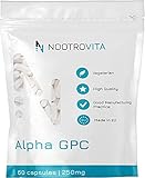 NV Alpha GPC 60 Vegan Kapseln - Bioverfügbarer Cholin Für Gedächtnis, Konzentration und Fokus | Dopamin und Serotonin Bildung | Gluten, Allergen Frei | Hergestellt in ISO-Zertifizierten Betrieb