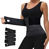 KDLDBD Snatch Me Up Bandage Wrap Waist Trainer Shaperwear Gürtel Frauen Schlankheits Bauchgürtel Schlankheits Body Shaper Control Strap,Schwarz, 4M