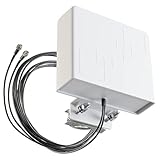 netshop 25 LTE Antenne Außenantenne Multiband Duo Antenne 5G / 4G / 3G MiMo 2X 9 dBi max. Verstärkung Wetterfest Outdoor für LTE Router mit SMA Anschluss für alle Netze 700-3500 MH