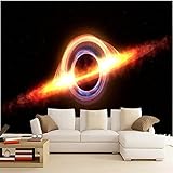 Wandbild Schwarzes Loch zieht Weltraummaterie an 4k Video 3D-Rendering