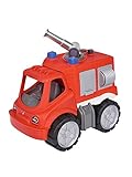 BIG - Power-Worker Feuerwehr Löschwagen - großes Spielzeug Auto mit Wasserspritze, Reifen aus Softmaterial, rot, für Kinder ab 2 J