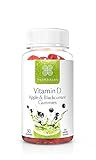 Healthspan Vitamin D3 Apfel- und Schwarze Johannisbeere-Gummis | 30 Gummis | 25 µg Vitamin D3 500 % NRV | Immungesundheit | Stärkt Knochen und Muskeln ohne Zuck