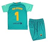 T-Shirt und Hose Set torwarttrikots von FC. Barcelona 2018-2019 - Offizielle Replik Lizenziert - Rücker 1 TER STEGEN - Kinder Größe 8 J