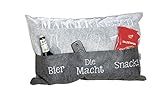 GILDE Kissen Männer Aufbewahrungstaschen Bier Die Macht Snacks grau 40x60