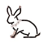 DIBAO Elegante und einzigartige Brosche- Cartoon Kaninchen Brosche Diamant Perle Lätzchen Zubehör (Color : Pearl bib Rabbit)