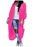 Mikos Damen Strickjacke Pullover Pulli Jacke Oversize Boho S M L XL (629) (One Size, Rosa Neon)
