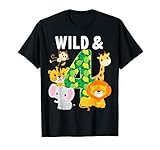 I'm Wild and 4 Zoo Motto Geburtstag Party Safari Dschungel Tier T-S