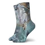 ZORIN Crew-Socken Traumfänger Wald heulender Wolf für Herren und Damen, 30