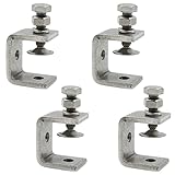 C Zwingen Clamp Tiger Klemmen - Edelstahl Heavy Duty Holzbearbeitung Fixture, Holzbearbeitungsklemme, Schweißen Schraubzwingen, Einstellbare Gripzange, Woodworking Werkzeug, Silber, 4 Stück