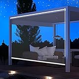 LSMK Rollo Pavillon/Terrasse Transparente Rollläden, Draussen Klarer Vinyl-Rollvorhang HD Transparente wasserdichte Winddichte Schirme, 65/85/105/125/145/155 cm B