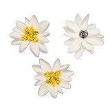 Alpenflüstern Trachten Haar-Curlies Edelweiss Stoffblüten 3-er Set (creme-weiß) ADV114