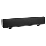 USB Soundbar PC Lautsprecher, Wired Stereo Soundbar Musik-Player Bass Surround Soundbox 3,5 mm Eingang für Desktop/Laptop/TV/Smartphone/Tablet / MP3 / MP4(Schwarz)