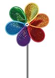 Paul Günther 1305 - Farbenfrohes Windspiel Glitter Bloom, ca. 30 x 55 cm groß, als Dekoration für Garten, Terrasse und Balkon, wetterfest und lichtbeständig