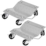 Rangierroller, 2 Stück Diamantstahl Rangierhilfe Rangierschalen Rangierroller Mit Bremse Wagenheber Autowerk Rangierhilfe Auto PKW,1500lb