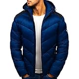 Lomelomme Steppjacke Herren Leicht Übergangsjacke Daunenjacke mit Kapuze Winter Outdoor gefüttert Stehkragen Wintermantel Funktionsjack