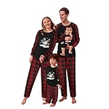 Zshosam Weihnachts Schlafanzüge Familie Langarm Outfit Nachtwäsche Herren Damen Kiner Lang Pyjamas Set mit Weihnachtsmotiv Fun-Nachtwäsche Christmas Hausanzug