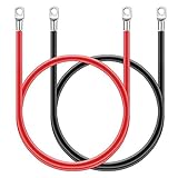 HonLena Batteriekabel,Kabel stecker 16mm² Kabel,kfz Kabel rot schwarz Kabel Set Auto Kabel 50CM massekabel für bspw, Versorgungsbatterien und Traktionsbatterien,Kabel rot Kabel schwarz 2 Stück