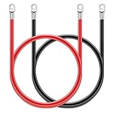 HonLena Batteriekabel,Kabel stecker 16mm² Kabel,kfz Kabel rot schwarz Kabel Set Auto Kabel 50CM massekabel für bspw, Versorgungsbatterien und Traktionsbatterien,Kabel rot Kabel schwarz 2 Stück