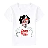 T-Shirt Prinzessin Leia Rebel Rebel Girls - Girl - David Bowie - Girls - Short Sleeves - White - Female - Girl - Size XXXL - Originelle Geschenk
