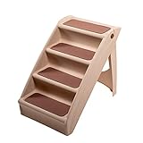 UPP Hundetreppe Deluxe I Beige I 50cm hohe, 4-stufige Treppe für Hunde bis 30 kg | 38 x 50 x 58