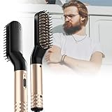 GPMBHNV Profession Herren Bart Glätte Pinsel Kamm Tragbar,Haare Bart Glättungsbürste Heißer Bart Bartglätter Mit Schnelles Aufheizen Für Die Männerpflege (Color : Gold)
