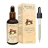 Arganöl BIO 100% Rein, Natürlich, Kaltgepresst | Naturkosmetik Biologisch Zertifiziert & Vegan | Haare, Bart, Haut, Körper und Nägel | Glasflasche + Pipette | Naturkosmetik (Argan 100ml)