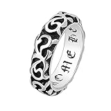 GXL&YZQ Ringe Für Männer Muster Edelstahl Paar Cool Retro Ring Handgefertigt Verhindern Allergie Halloween Schmuck Geburtstagsgeschenk Partyzubehör,7