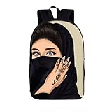 WJTBKO Rucksack Damen Tattoo-Mädchen 3D Laptop-Backpack Damen & Herren Wasserdichter Wanderrucksack Leichtgewichtiger Freizeit-Daypacks Mädchens Jungens Stilvolle S