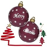 SSNG Aufblasbare Weihnachtskugeln Mit Aufblasgerät,Riesen Weihnachtsaufblasbarer PVC Dekorationsball,60cm Personalisiert Baumschmuck Außendekorationen Aufblasbare Weihnachtskugel (Color : A)