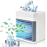 WEARXI Mini Klimaanlage Mobile,Air Cooler Mini klimagerät Luftkühler,4 in 1 Artic Air Tragbare Klimaanlage with 7 LED,USB,Nano Spray tech Klimagerät Klein,3 Kühlstufen Luftkühler Mit Wasserkühlung