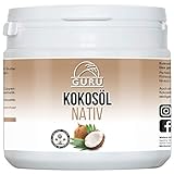 Guru Kokosöl nativ und naturrein -Bio Qualität- 1. Kaltpressung - Rohkost - Vegan - Bio-Kokosfett (PE-Dose, 500ml)