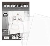 Sweelov 125 Blatt Transparentpapier Papier Transparent bedruckbar DIN A4,100 g/m² Pauspapier zum Zeichnen Basteln Bedrucken Premium Q