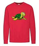 Pullover - Schildkröte Cartoon Comic Freudig - Sweatshirt Unisex für Kinder - Junge und M