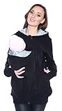 Mija - 3in1 Tragejacke, Umstandsjacke/Fleece Tragepullover für Tragetuch für Babytrage 4018A (M / 38, Schwarz)