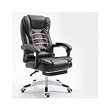 Dkee Gaming Chair. Büro-Stuhl Reclining PU-Leder-Chefsessel Study Stuhl Computer Stuhl Startseite Reclining Aufzug Drehstuhl Leder Sitz Beautiful You (Farbe: weiß) (Color : Black)