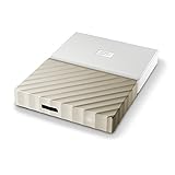 WD My Passport Ultra 2 TB, mobile externe Festplatte (6,4 cm / 2,5 Zoll), mit Kennwortschutz, Metallic-Oberfläche weiß/gold metallic, WDBFKT0020BGD-WESN