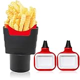 Hioph 3 Stück Pommes- und Saucen-Halter für Auto -Innenzubehör, Chips, Mini-Dipping-Tassen, Saucen-Halter Clip-S