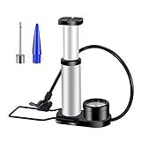 LQKYWNA Mini Fahrradpumpe, Tragbare 140 Psi Fahrrad Luftpumpe Fußpumpe für Alle Ventile, Bodenpumpe mit Präzisionsmanometer für Fahrräder, Motorräder, Autos, Aufblasbares Spielzeug, Bälle, R