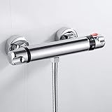Duscharmatur Brausethermostat Thermostat-Brausebatterie Chrom Duschthermostat Mischbatterie Bad für Bad Küche W