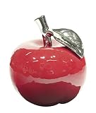 Moderne Skulptur Dekofigur Apfel aus Keramik Rot Höhe 10